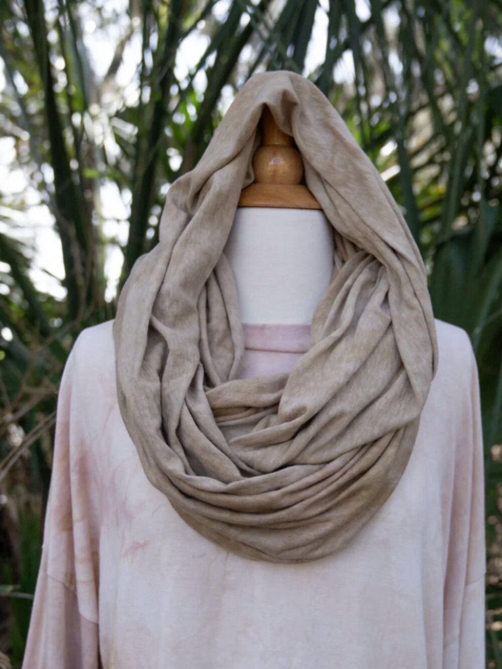 SINEW MOON PEGGY O WRAP SCARF NURSING COVER RUBY BROWN HEMP BAMBOO FLEECE EUC - Picture 10 of 12